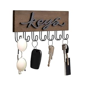 Mkono Key Holder for Wall Decorative with 7 Hooks, Wall Mounted Keys Hanger Organizer Rustic Wood Hanging Key Hooks Home Decor Farmhouse Key Rack for Entryway, Hallway, Office
