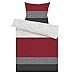 Produktbild LARAWELL Bettwäsche 135x200, Ganzjahres Bettwäsche-Sets, rot, grau, Reine Baumwolle, Premium, Bettbezug 135 x 200 und 1 Kissenbezug 80x80, mit Reißverschluss, atmungsaktiv