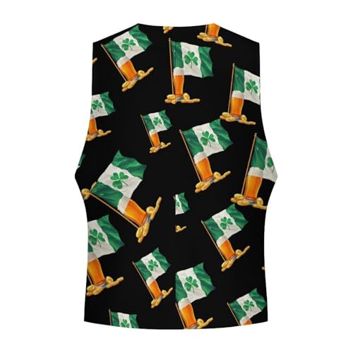 Happy St Patricks Day Beer Coins Novelty Men's Suit Vest Funny Formal Dress Vests Business Waistcoat4