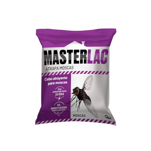 MASTERLAC - Cebo Atrapamoscas - 125 G - Cebo con Atracción Irresistible - con 30 g Atracción hasta 15 Días - 0% Insecticidas - para Todo Tipo de Trampas para Moscas - Aplicación Sencilla