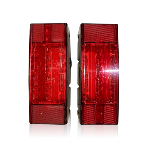 Rizz-Man Rectangle LED Trailer Tail Lights Kit, 2x Stud Mount, Stop Turn Tail Lights for Trailers and Boats