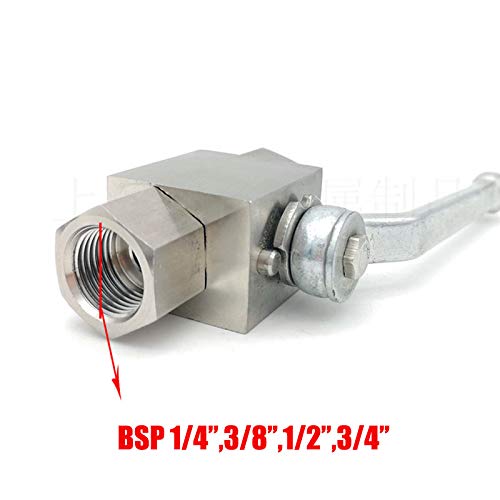 Valvola a sfera idraulica in acciaio POWERTOOL Valvola di arresto manuale 304 Valvola a sfera femmina a leva in acciaio inox per uso commerciale e industriale (DN10)