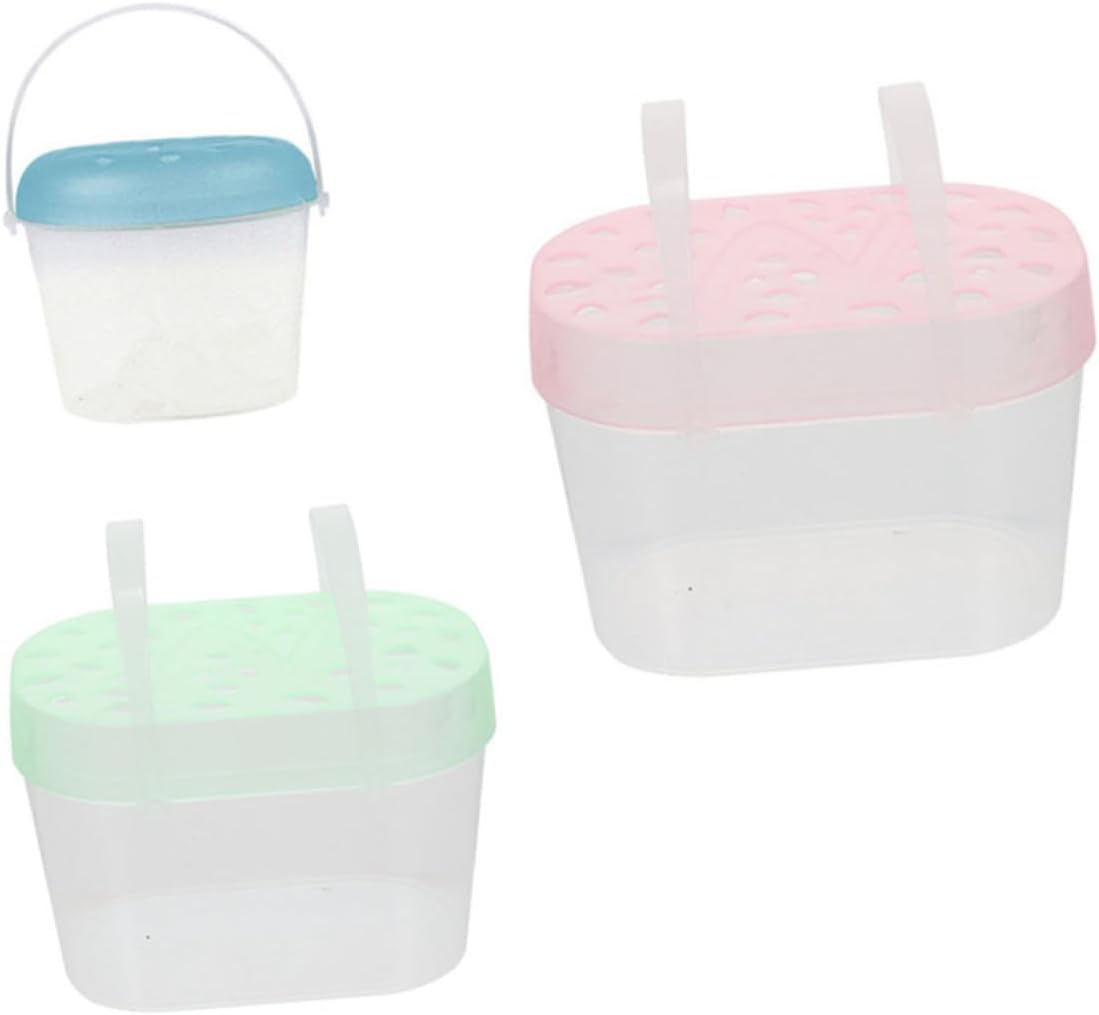 Kisangel 3pcs Breeding Boxes for Outdoor Use Small Plastic Cases Ventilation Pet Feeding Boxes for Travel