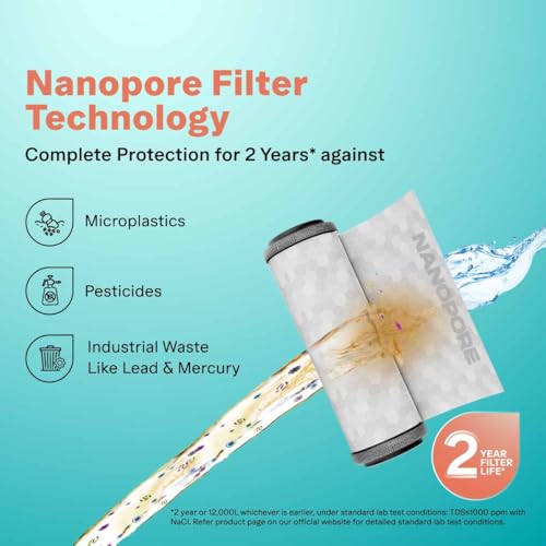 Image of Aquaguard Superio RO+UV Water Purifier | 2 Year Filter Life | Stainless Steel Tank | Mega Sediment Filter | 3-in-1 Active Copper Technology | 9 Stage Purification | 5L Storage