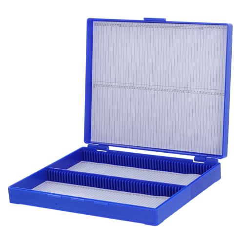 FUNOMOCYA Box Pathology Slide Box Microscope Slide Case Microscope Slide Holder Microscope Slide Storage Case Microscope Slide Storing Tool Microscope Slide Tray Plastic Blue