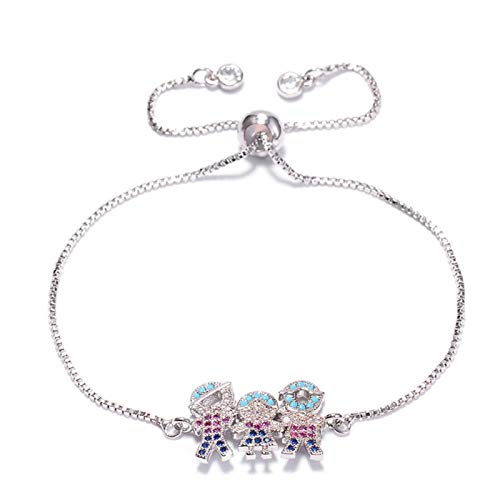Chaîne de bijoux pour femmes avec charme de rose ajustable en cubic zirconia