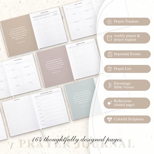 Image of Lanpn Bible Prayer Journal for Women Men, 68 Weeks Linen Bible Study Journal Christian Prayer Notebook Planner with Scripture Verse, Devotional Journal Religious Christian Faith Gifts Women, Green
