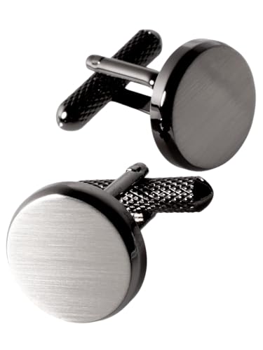 Image of [TAVARAT] Cufflinks for Men cuff links mens classic round shape Black Silver Light Gold Tps-177