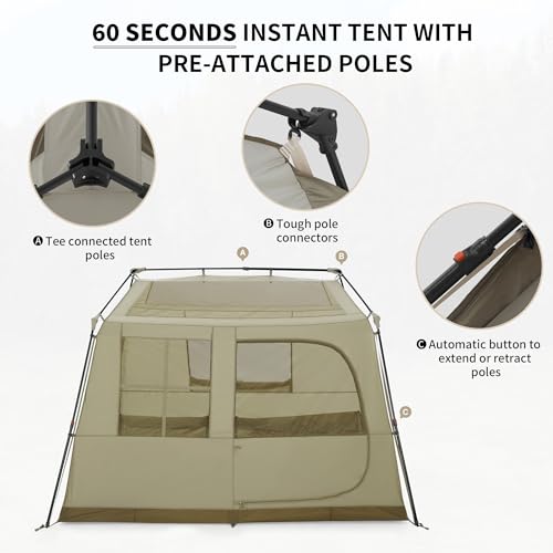 image for Naturehike Village Camping Tent,4/6/8 Person Tents for Camping, 60S Ea