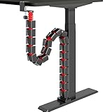 ARES WING Under Desk Cable Management Spine, Clamp On Vertebrae Cable Management for Standing Desk, Length Adjustable Cord Organizer with 20 Modular Vertebrae for Office and Gaming Desks, Red
