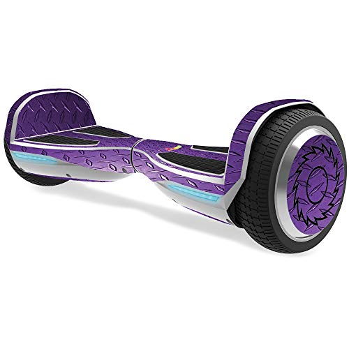 MIGHTY SKINS Compatible with Razor Hovertrax 1.5 Hover Board - Purple Diamond Plate | Protective, Durable, and Unique Vinyl wrap Cover | Easy to Apply, Remove, and Change Styles | Made in The USA