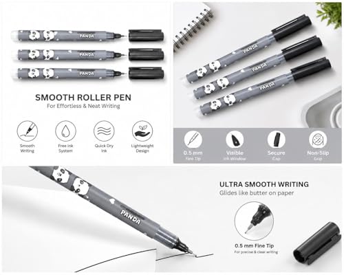 Image of Figo Panda Liquid Roller pen (Pack of 20) (Black)