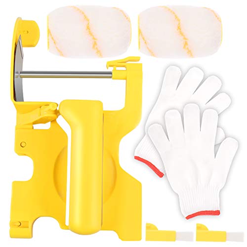 6 PCS Short Handle Paint Roller Brush Glove Set Multifunctional Hand-held Clean-Cut Paint Edger Roller Brush Portable Home Improvement Tool for Home Office Room Wall Ceilings