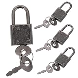 MUELODSIC 4pezzi Lucchetto Vintage Piccolo Lucchetto in Metallo Con Chiave Lucchetti Tema Pirata Giocattolo Per Ragazzo Mini Per Armadietto e Portagioie