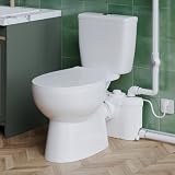 Macerating Toilet with Pump, Two-Piece Upflush Toilet For Basement, Powerful & Quiet...