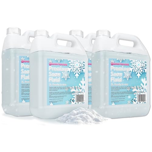 The Glowhouse 4 x 5L Premium Snow Fluid Artificial Snow Fake Snow Machine Liquid (20L total)