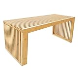 Banco de listones de madera versátil, baño y más allá (natural)