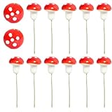 Rieoany 50 piezas de decoración de setas en miniatura, 2,5 cm, setas artificiales para manualidades, decoración de jardín, mini setas para jardines de hadas, terrarios, decoración del hogar