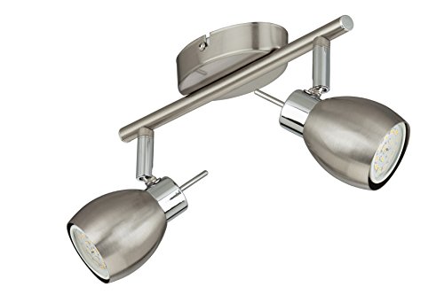 Preisvergleich Produktbild Briloner Leuchten Deckenleuchte, Metall, GU10, 5 W, nickelgrau, 2er Spot
