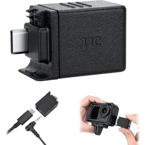Osmo Action 6 Mic Adapter 3.5mm Audio Mic Adapter for DJI Osmo Action 6 5 Pro 4 Supports Microphone Input External Microphone Converter with Type-Cfor ChargingInterface for Recording Vlogging