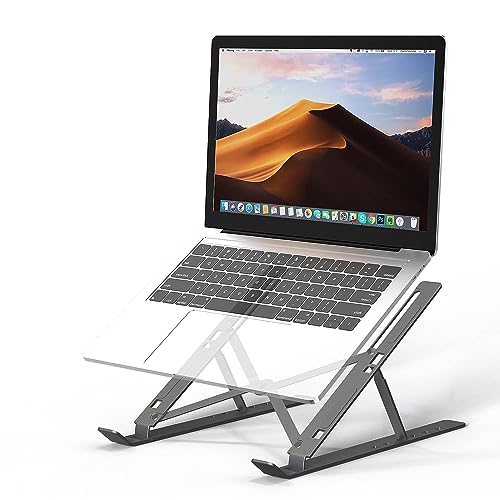PHOCAR Adjustable Laptop Stand Lightweight Stable & Ergonomic Aluminum Laptop Holder with 6 Angles to Adjust Computer Stand for MacBook Air 13 15 MacBook Pro 14 16 and Other Laptops Tablets