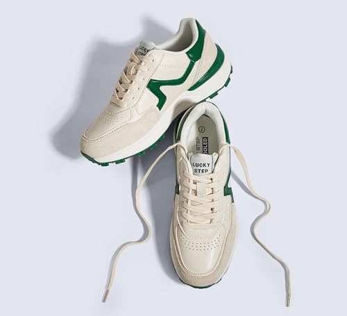 Image of LUCKY STEP Women's Retro Fashion Casual Sneakers | Platform Classic Trendy Trainning Anti-Slip Tennis Travel Walking Shoes