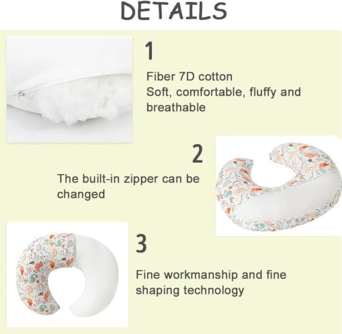 Image of ๐๐ข๐ฆ๐ ๐๐ฅ Nursing Pillow for Breastfeeding Newborn Baby | C-Shape Feeding Pillow with Removable Cotton Cover | Tummy Time, Propping & Sitting Support | Baby Feeding Pillow for Mother (Duck Organe)