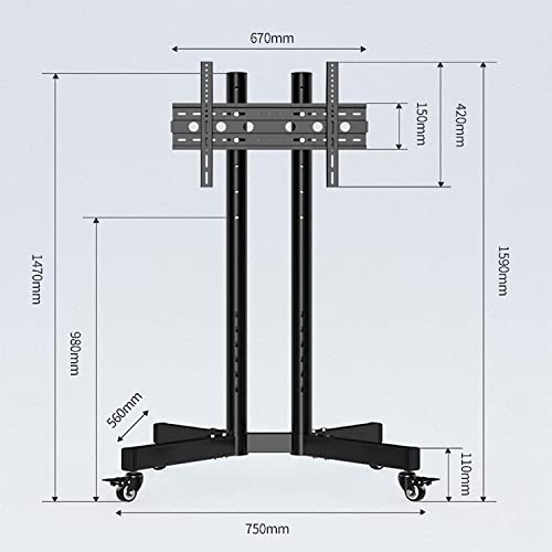 Soporte móvil de piso para TV 32-75 pulgadas ajustable miniatura 2