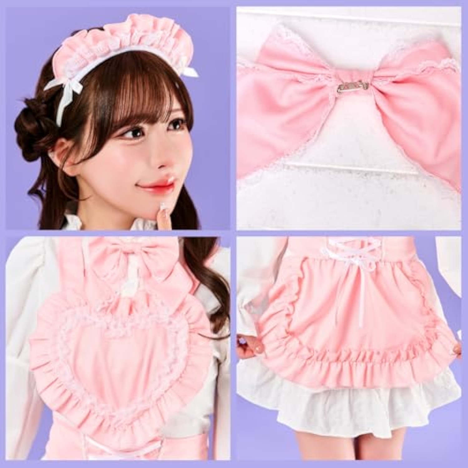 クリアストーン(Clearstone) トッピングトップス コスプレ ハロウィン メイドエプロン レディース ピンク 詳細画像5