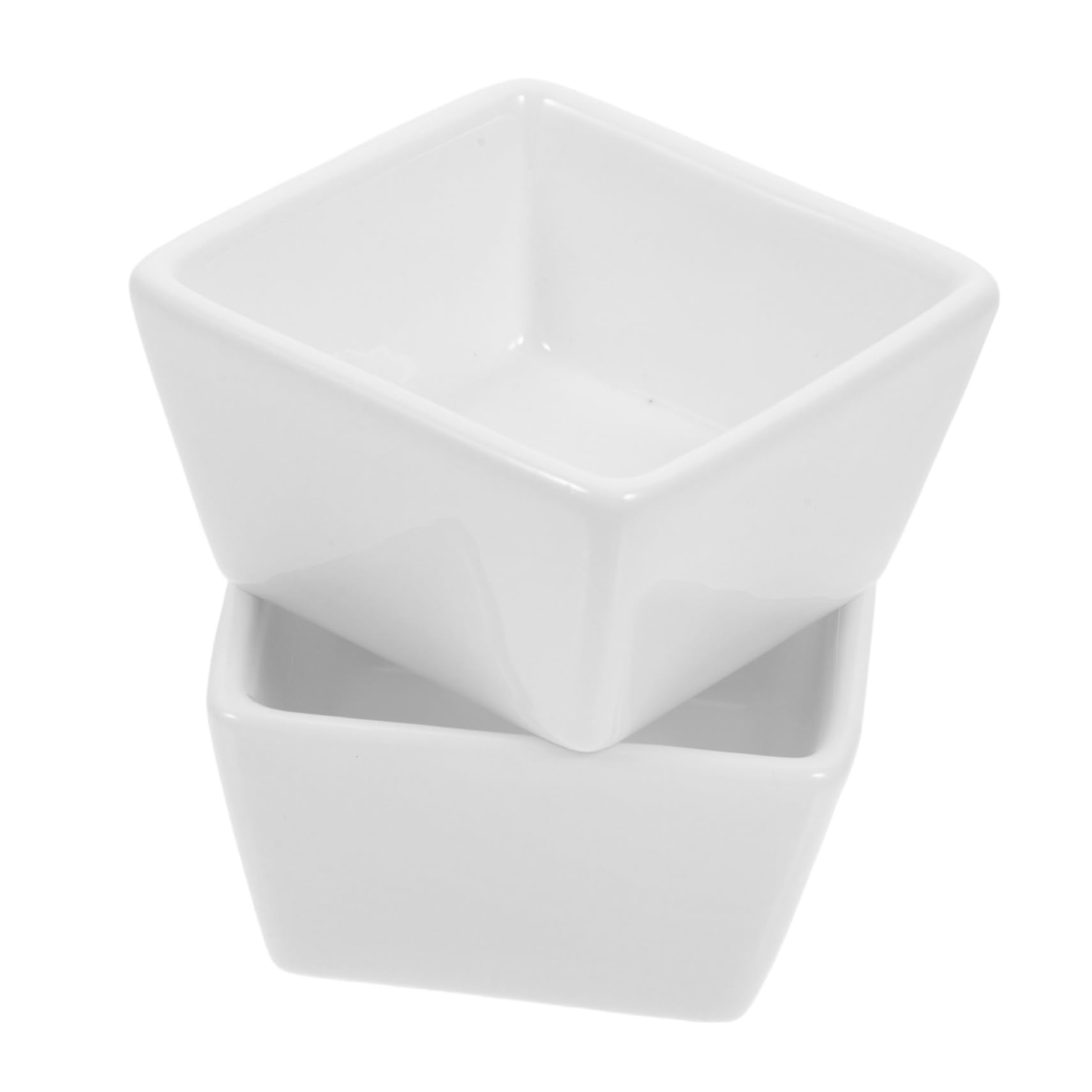 BRIGHTFUFU 2pcs Square Sugar Bowl Condiment Dish Dipping Sauce Cups Charcuterie Bowls Sugar Bag Holder Sweetener Packet Holder Sugar Holders Candy Container Household Plates White Ceramics