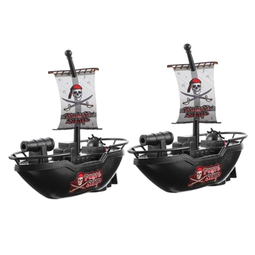 TOYANDONA 2Pcs Electric Pirate Ship for Fun Bathtub Playthings for Lightweight Water Boat for Interactive Learning for Bath Play and Birthday
