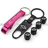 ZolkoCarbon VS07 Valve Stem Caps Keychain Black for Chevy Chevrolet
