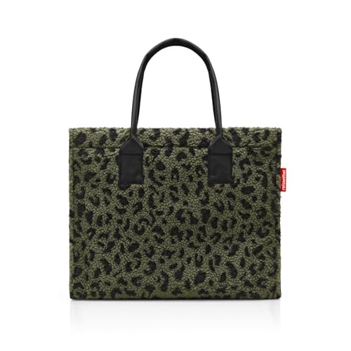 reisenthel Daily Shopper - Sac Ă main moderne et droit pour toutes les occasions - Sac Ă main pratique, assez grand pour vos achats et vos objets du quotidien, Teddy Leo Olive, 42 x 35 x 17 cm