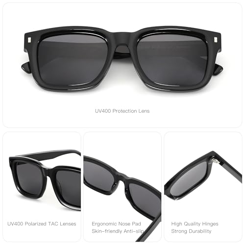 ZENOTTIC Polarized Sunglasses for Men Square: Classic Sun Glasses 100% UV Protection for Women - Large Unisex Designer Shades3