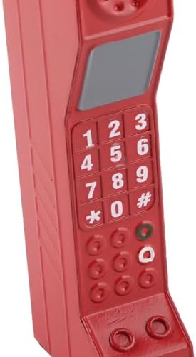Retro 90s Style Decorative Brick Phone Prop with Pager, Vintage Red Cellphone Replica for Home Living Room Display