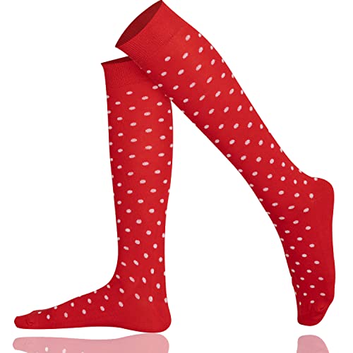 Mysocks Unisex Combed Cotton Knee High Socks Polka Dot Design | Seamless Toe | Smooth in Texture | Reflect Your Style