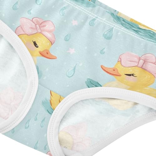 Wusikd Ducks Pink Headbands Girls' Underwear Cotton Bows Raindrops Girls Briefs Soft Toddler Underwear 2T4