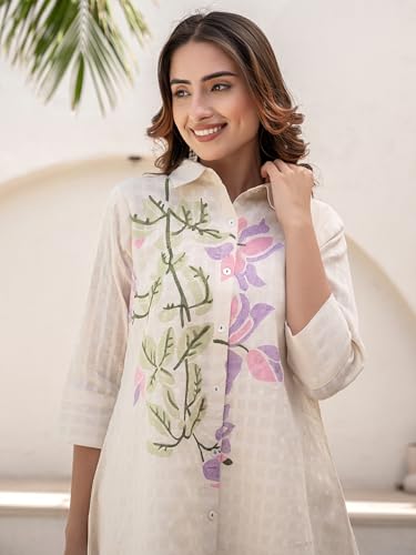 Image of INDO ERA Women's Cotton Floral Printed Kurta Set | Soft Fabric | Stylish Ethnic Suit,IEOUT11240XS | Cord Set For Women Cotton |