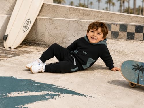Image of Volcom Infant Toddler Baby Boys Joggers Set - 2 Piece Fleece Pullover Hoodie and Jogger Pants Activewear Set (Sizes: 12M-7)