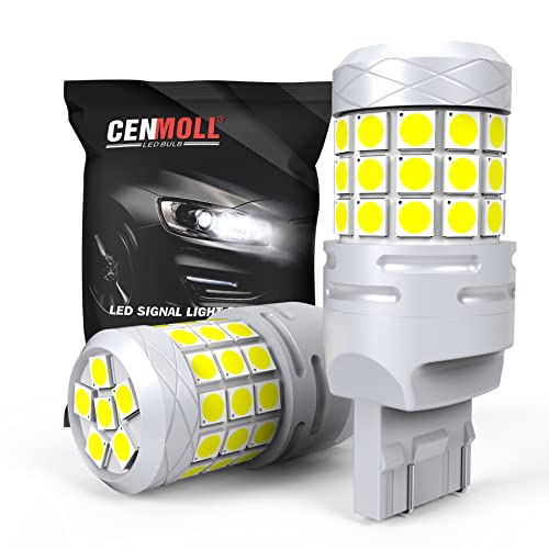 CENMOLL 7443 W21/5W Bombilla LED blanca, superbrillante 40W 2000 lm 12V-24V Canbus sin errores 580 7443 W21/5 W bombilla para coche de marcha atrás luz de estacionamiento luces traseras de freno, 2PCS