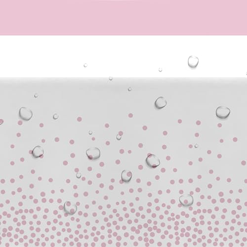 Image of White and Pink Party Decorations Tablecloth, 3 Pack Disposable Light Pink Dot Table Cover Printed Table Runner for Birthday Baby Bridal Shower Wedding Anniversary Graduation, 86in x 55in