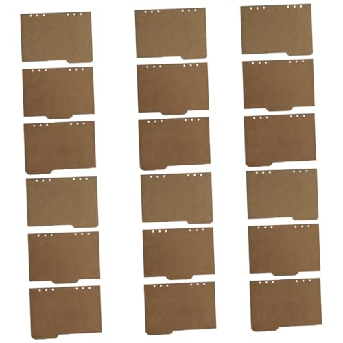 ledmomo 18個 クラフト製仕切りタブ 耐曲げ性のバインダー用インデックス 類ページ付き 学習や仕事の整理に