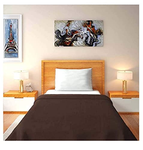 Image of All Season Solid Fleece Blanket Combo for Single Bed | Light Weight Soft and Plush Plain Warm or Hot AC Blankets for Bedroom Living Room, Pack of 2, 58x88 Inches - 800g, Red & Brown