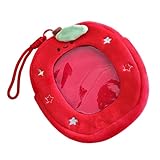 CAZSTYK Bolsas de almacenamiento colgantes de felpa con diseño de fresas y frutas de dibujos animados, adición decorativa para mejorar atuendos o bolsas, personaliza estilos organizadores de