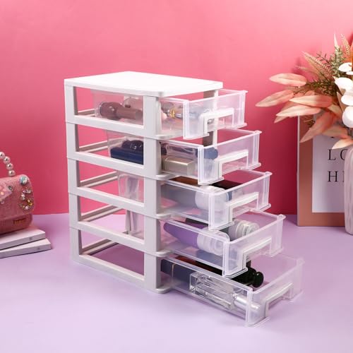 Organisateur transparent à tiroirs plastique bureau et papeterie compact - 7