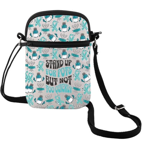 MEIKIUP POTS Awareness Crossbody Bag Dysautonomia Gift POTS Syndrome Gift Dizziness Awareness Bag