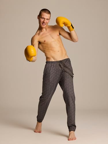 JOE BOXER Allover Smiley Face Mens Pajama Pants, Mens Lounge Pants with Pockets, French Terry Jogger Sweatpants for Men2