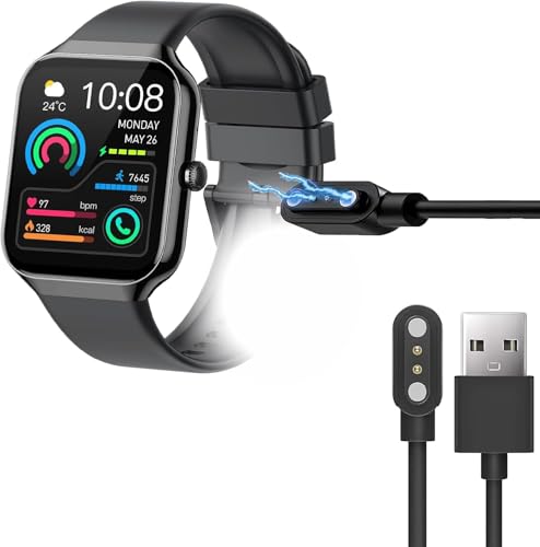 2 Pezzi Caricatore Magnetico Universale Per Smartwatch – Cavo USB A 2 Pin 2.84mm Con Ricarica Veloce 5V 1A – Compatibile Con Fitness Tracker E Orologi Intelligenti