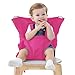 Vine Chaise Haute de Voyage Portable Easy Seat | Rehausseur Chaise Enfant，Housse de Siège pour Chaise Haute Toddler | Réglable, Sécurité, Lavable | Facile à Ransporter dans le sac à main (Rose)