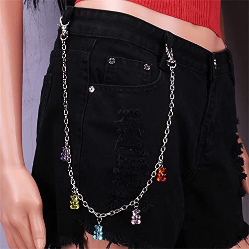 ZYYXB Femmes Pantalons Chaînes Élégant Hiphop Jeans Chaîne Filles Pantalon Chaîne Dames Taille Chaîne Ours Pendentif Jeans Pantalon Chaîne Pantalon Chaîne Cover